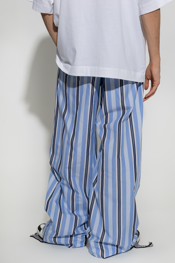 IetpShops Italy - Blue Striped trousers geradem Dries Van Noten